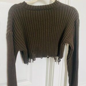 Brown Cropped Sweater
